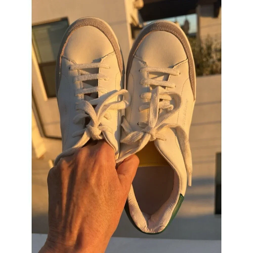 Harmont & Blaine white leather sneakers sz 7 colorblock dauschand embroidered